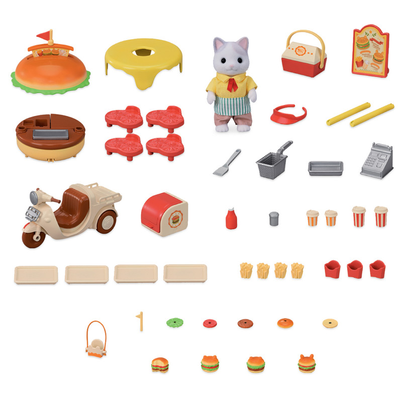 Sylvanian Families Κινητό περίπτερο χάμπουργκερ με φιγούρα