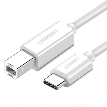 UGREEN US241 USB 2.0 USB-C σε USB-B Καλώδιο Εκτυπωτή 1,5m Λευκό