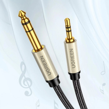 UGREEN 3,5 mm αρσενικό βύσμα jack σε 3,5 mm αρσενικό βύσμα jack TRS Καλώδιο ήχου 5 m Γκρι (10630)