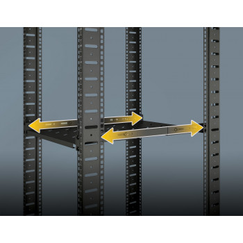 Intellinet Ράφι rack - με μεταβλητές ράγες, σταθερή τοποθέτηση - Μαύρο, RAL 9004 - 1U - 48,3 cm (19)