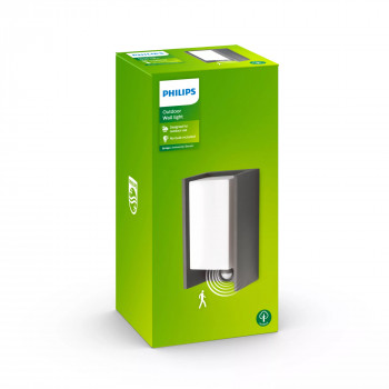 Philips myGarden IR ES Επιτοίχιος φωτιστής Bridge 42W με ανιχνευτή κίνησης Ανθρακί