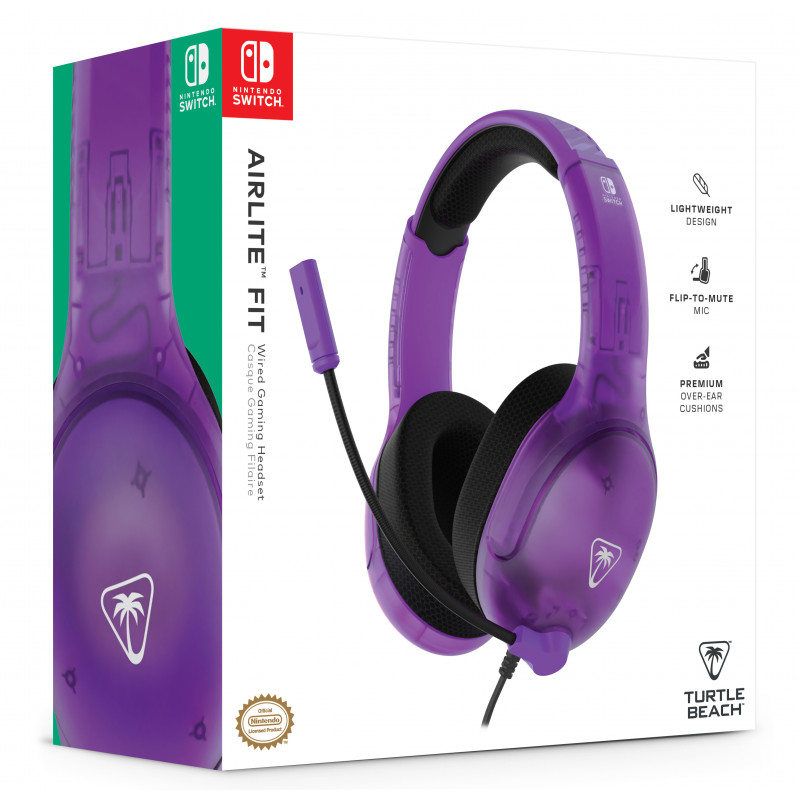 Turtle Beach Airlite Fit ενσύρματο headset gaming για Nintendo Switch - Ghost μωβ TBS-8002-45