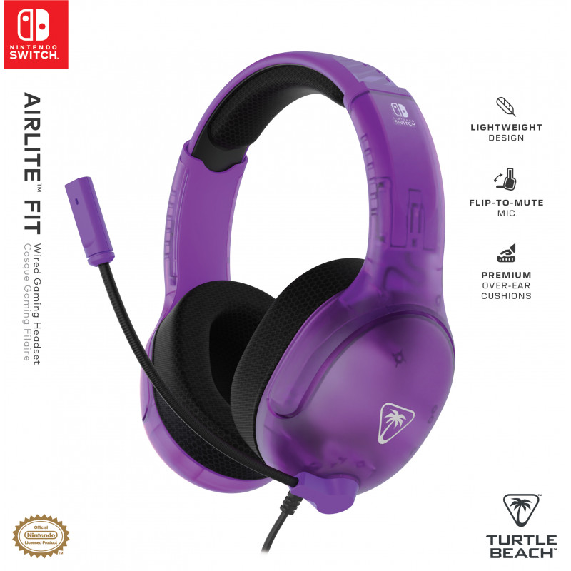 Turtle Beach Airlite Fit ενσύρματο headset gaming για Nintendo Switch - Ghost μωβ TBS-8002-45