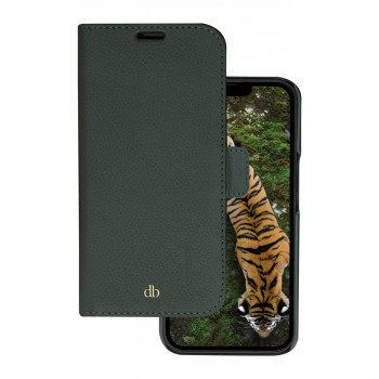 dbramante1928 New York flip θήκη για Apple iPhone 14 Pro - Evergreen - βιώσιμο full-grain δέρμα