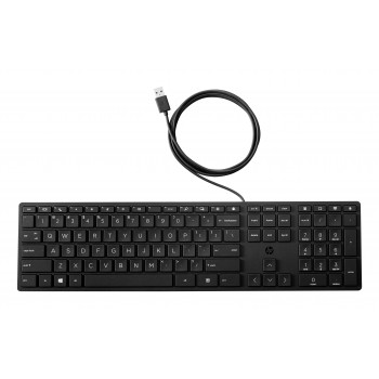 HP Desktop 320K ενσύρματο πληκτρολόγιο USB – βελγικό layout AZERTY, μαύρο, full-size με αριθμητικό πληκτρολόγιο, αδιάβροχο, για thin clients και desktop (9SR37AA#AC0)