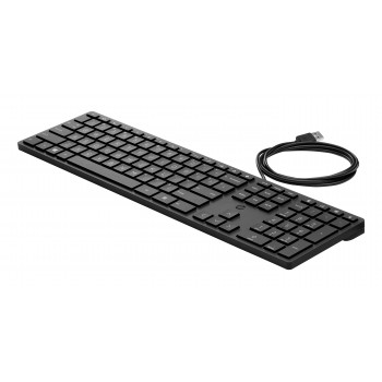 HP Desktop 320K ενσύρματο πληκτρολόγιο USB – βελγικό layout AZERTY, μαύρο, full-size με αριθμητικό πληκτρολόγιο, αδιάβροχο, για thin clients και desktop (9SR37AA#AC0)