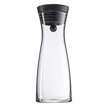 WMF Basic Κανάτα νερού 0,75 L, γυάλινη με καπάκι από ανοξείδωτο χάλυβα και στεγανοποιητικό σιλικόνης, Διαφανές/Μαύρο 06.1771.6040