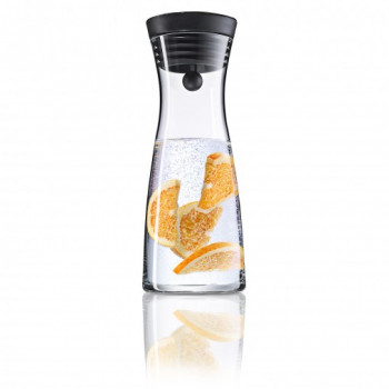 WMF Basic Κανάτα νερού 0,75 L, γυάλινη με καπάκι από ανοξείδωτο χάλυβα και στεγανοποιητικό σιλικόνης, Διαφανές/Μαύρο 06.1771.6040