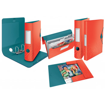 LEITZ Active Urban Chic ντοσιέ αρχειοθέτησης, 180°, 65 mm, ανοιχτό κόκκινο, A4, Polyfoam, διπλή όψη, στρογγυλή ράχη 1117-00-20