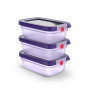 EMSA ONECLICK Σετ δοχείων αποθήκευσης, 3 x 0,5 L, μωβ, αδιάρροο, χωρίς BPA 3110601837