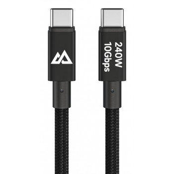 Black Rock Καλώδιο USB-C σε USB-C 240W 10Gbps 1,2m Μαύρο 00201766