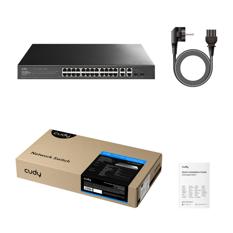 Cudy GS1028ES2 26-Port Gigabit Ethernet Switch με 2 Combo SFP