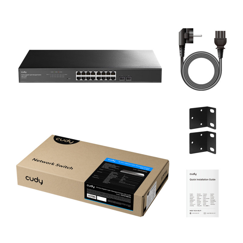 Cudy GS1016ES2 16-Port Gigabit Ethernet Switch με 2 SFP Uplinks