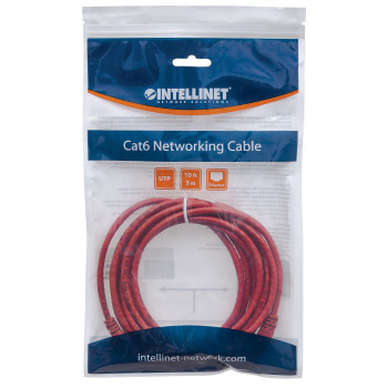 Intellinet Cat6 UTP Patch Καλώδιο, 2x RJ45, Χυτό, 7,5 m, Κόκκινο (342193)