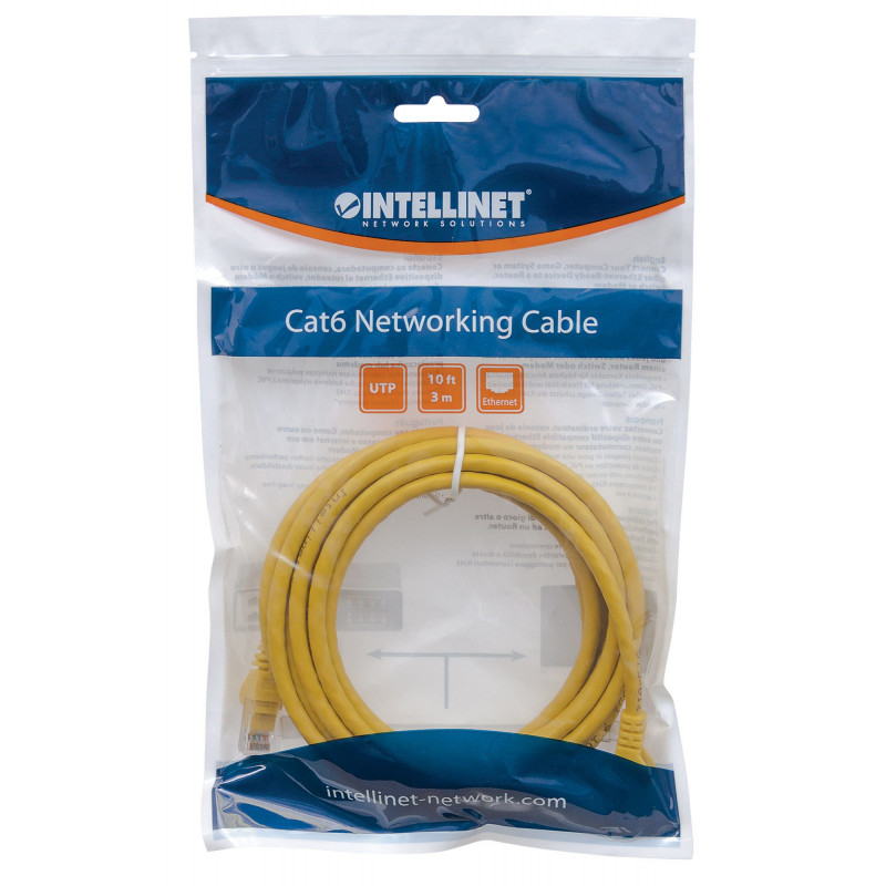 Intellinet Cat6 UTP Patch Καλώδιο, 2 x RJ-45, Χυτό, 7,5 m, Κίτρινο (342391)