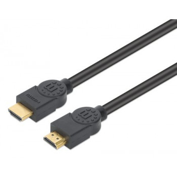 MANHATTAN CL3 καλώδιο HDMI υψηλής ταχύτητας 4K@60Hz με Ethernet, 8 m, κατάλληλο για εντοιχισμό, HDR, επιχρυσωμένο, διπλά θωρακισμένο, μαύρο (356985)