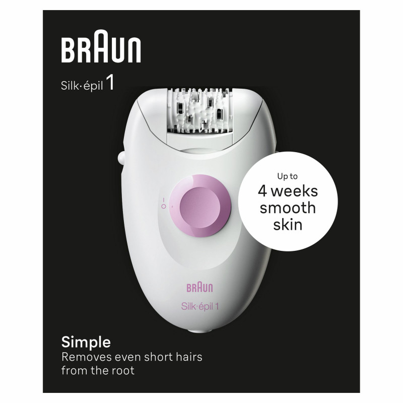 Braun Silk-épil 1 SE1-000 Αποτριχωτική συσκευή (λευκό/ροζ) 7500435224949