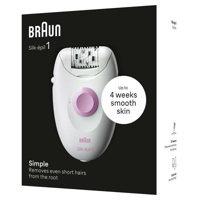 Braun Silk-épil 1 SE1-000 Αποτριχωτική συσκευή (λευκό/ροζ) 7500435224949