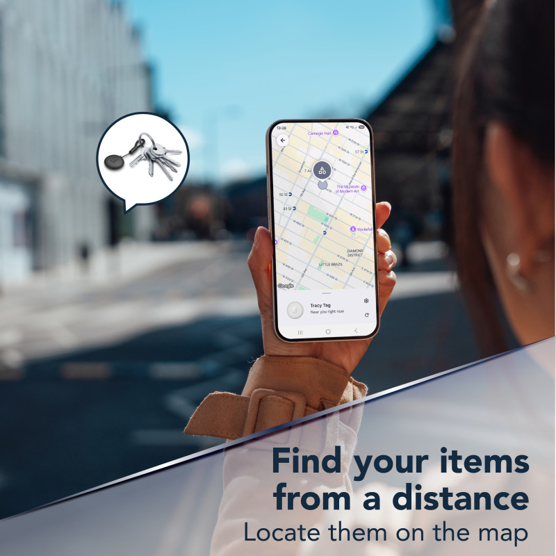 Cellularline Tracy Tag Bluetooth tracker για Android, λευκό 61290