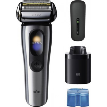 Braun NEVO 17000cc Ηλεκτρική ξυριστική μηχανή με σταθμό Clean&Charge, 5 λειτουργίες, κεφαλή ξυρίσματος 360°, Χρώμιο/Ασήμι 349659