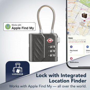Cellularline TRACY LOCK έξυπνο λουκέτο με Bluetooth tracker μέσω Apple Find My, μαύρο 61302