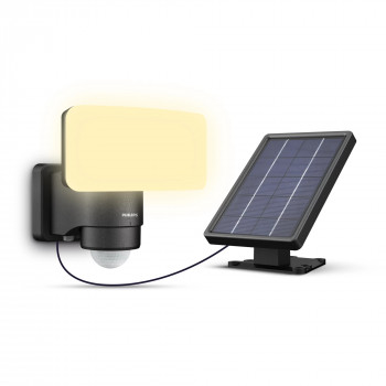 Philips LED ηλιακό φωτιστικό τοίχου εξωτερικού χώρου Tylus 3000K μαύρο 100lm IP44 PIR 00231931