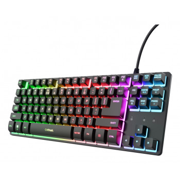Trust Gaming GXT833 THADO πληκτρολόγιο gaming - Tenkeyless, μεταλλική επιφάνεια, πολύχρωμος φωτισμός LED, μεμβράνη, ενσύρματο USB
