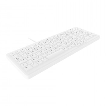CHERRY Active Key MedicalKey AK-C7000F-U1-W/UK ενσύρματο πληκτρολόγιο USB, λευκό/ανοιχτό γκρι, IP68 σφραγισμένο, απολυμαινόμενο