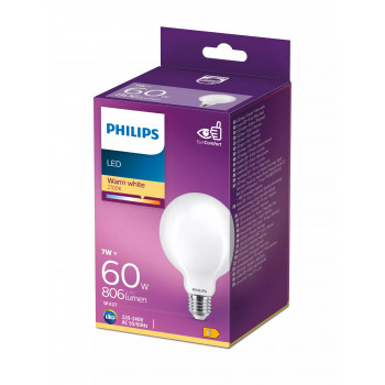 Philips LED Classic 60W G93 E27 θερμό λευκό ματ μη ρυθμιζόμενο σφαιρικός λαμπτήρας