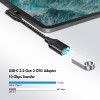 LogiLink CU0100 καλώδιο προσαρμογέα USB-C σε USB-A, 0,2 m, 10 Gbps, γωνία 90°, μαύρο