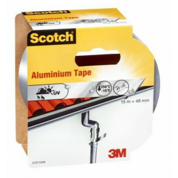 3M Highland 47011548 Υφασμάτινη Ταινία, Ασημί, 48 mm x 15 m, Εσωτερικού/Εξωτερικού Χώρου, Αδιάβροχη, Σχίζεται με το Χέρι