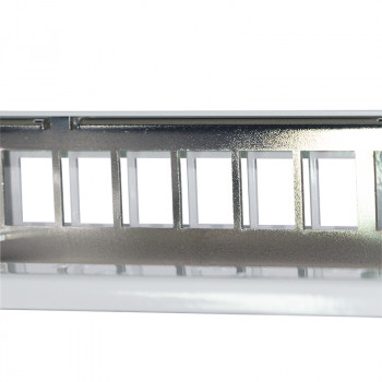 LogiLink 19 ιντσών Keystone Patch Panel, 24 Port, θωρακισμένο, Ανοιχτό γκρι (RAL7035), 1U, για έως 24 Keystone-Module, 1 τεμ. (NK4073)