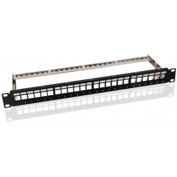 Microconnect PP-027 Patch Panel 24 Θυρών Cat6 UTP, 1U Rackmount, Μαύρο