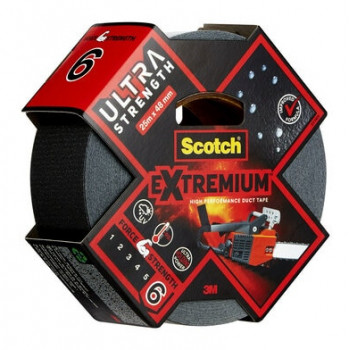 3M Extremium μαύρη υφασμάτινη ταινία 48 mm x 25 m, 6 ρολά – αδιάβροχη ανθεκτική στην UV ακτινοβολία ταινία επισκευής 7100205699