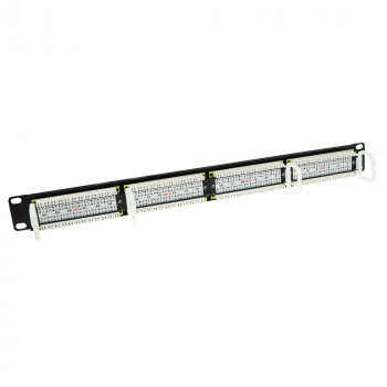 ACT 24-Port CAT6 UTP 45° γωνιακό Patch Panel, 1U, μαύρο (PP1013)