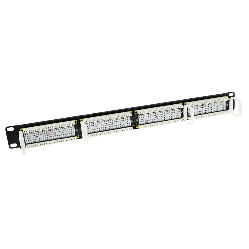 ACT 24-Port CAT6 UTP 45° γωνιακό Patch Panel, 1U, μαύρο (PP1013)