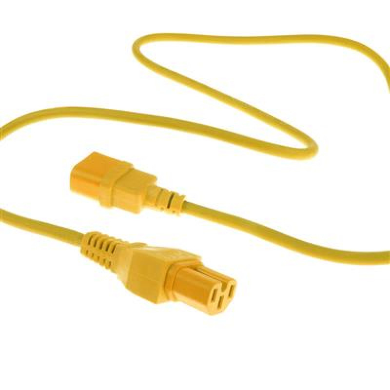 ACT Καλώδιο τροφοδοσίας C14 - C15 κίτρινο 1,2 m (AK5307)