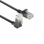 ACT DC4901 1m CAT6A U/UTP LSZH Slimline καλώδιο patch, μαύρο, RJ45 90° γωνιακό σε ίσιο