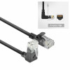 ACT DC4901 1m CAT6A U/UTP LSZH Slimline καλώδιο patch, μαύρο, RJ45 90° γωνιακό σε ίσιο