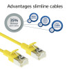 ACT κίτρινο 5m LSZH S/FTP CAT6A Slimline Patch καλώδιο Snagless RJ45 (DB7805)