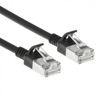 ACT Μαύρο 0,25m LSZH S/FTP CAT7 Slimline Patchkabel Snagless με βύσματα RJ45 (DF7952)