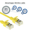 ACT DC7830 Κίτρινο 0,15m LSZH U/FTP CAT6A Datacenter Slimline καλώδιο patch Snagless RJ45