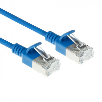 ACT μπλε 10m LSZH S/FTP CAT6A Slimline καλώδιο patch με βύσματα RJ45, snagless (DB7610)