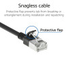 ACT μαύρο 10 μέτρα LSZH S/FTP CAT6A Slimline καλώδιο patch snagless με βύσματα RJ45 (DB7910)