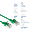 ACT πράσινο 2m LSZH S/FTP CAT6A Slimline καλώδιο patch Snagless με υποδοχές RJ45 (DB7702)