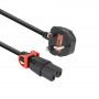 ACT Καλώδιο τροφοδοσίας UK βύσμα - C15 IEC Lock+ μαύρο 2 m, PC3884 (PL0082)