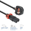 ACT Καλώδιο τροφοδοσίας UK βύσμα - C15 IEC Lock+ μαύρο 2 m, PC3884 (PL0082)
