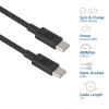 ACT USB 2.0 60W Καλώδιο φόρτισης/δεδομένων USB-C σε USB-C, μαύρο, 1 μέτρο (AC3082)