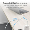 ACT USB 2.0 240W Καλώδιο φόρτισης/δεδομένων USB-C σε USB-C, λευκό, 1 m (AC3084)