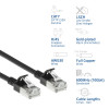 ACT μαύρο καλώδιο patch 1m LSZH S/FTP CAT7 Slimline Snagless με βύσματα RJ45 (DF7901)